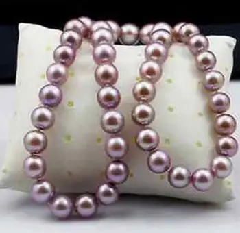 

Fashion jewelry Free Shipping elegant 10-11AAAround natural lavender pearlnecklace18inch 14k