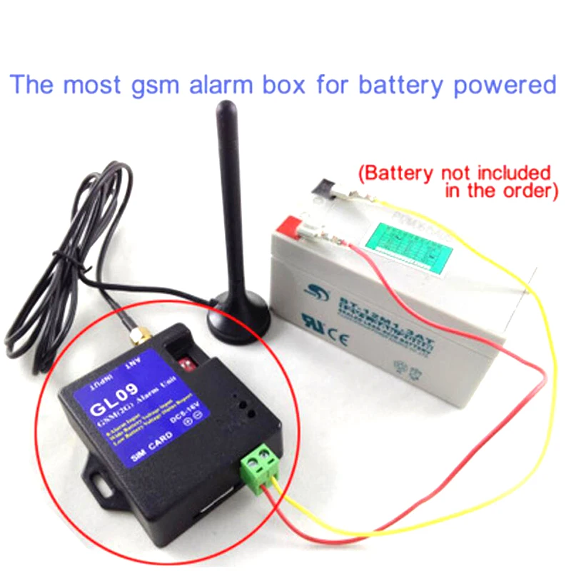 Sistema de alarma GSM con control por aplicación, GL09 alarma inalámbrica con batería, 2G, SMS
