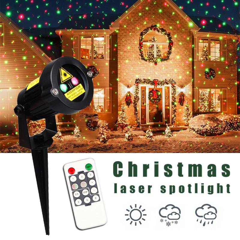 Рождественский движущийся лазерный прожектор свет садовые вечерние украшения светодиодный сценический лазерный ландшафтный светильник с пультом дистанционного управления