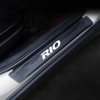

4PCS Car Stickers Door Threshold Guard For Kia Rio 3 4 K2 K3 Car Door Sill Scuff Plate Pedal Cover Trim Protector Accessories