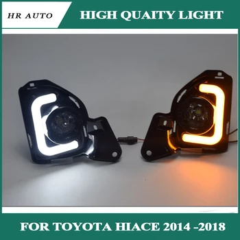 

Car LED DRL Daytime Running Light fog lamp With Turn Signal For Toyota Hiace 2014 2015 2016 2017 2018 12V