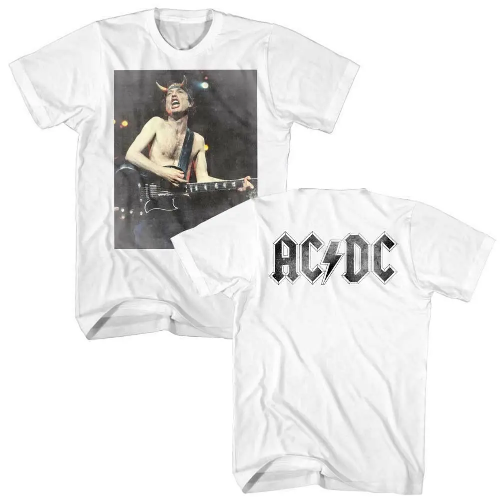 Acdc винтажный Ангус живой логотип мужская футболка рок-группа туристический магазин печатная Футболка Размер S-3XL