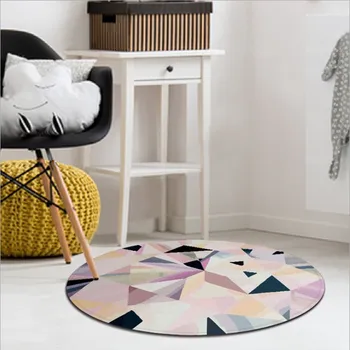 

Round Diamond Carpet Entry Door Porch Bedroom Door Mats Children's Room Carpet Garden Blanket Computer Chair Mat