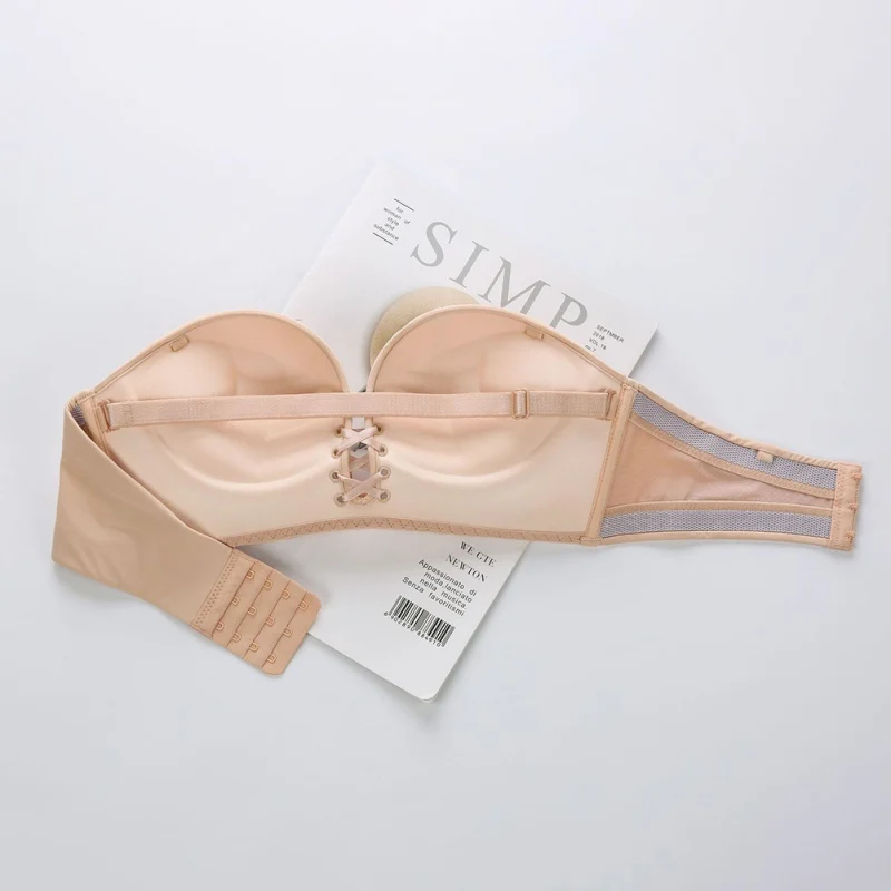 Женский бюстгальтер пуш-ап без стального кольца, противоскользящий бюстгальтер с открытыми плечами, однотонный бюстгальтер для женщин