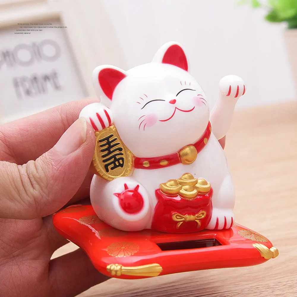 Черный и белый двухцветный милый lucky cat Отель Ресторан семейный автомобиль солнечные украшения сувенир