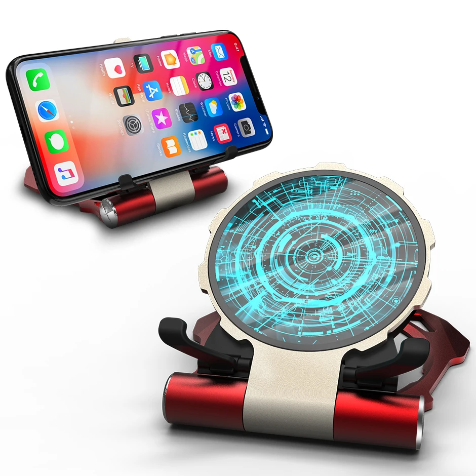  QI creative mini magic array iron man portable folding wireless charger mobile phone bracket fast c