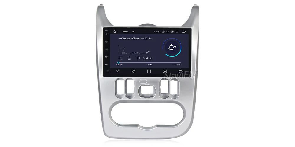 NaviFly Android 9,0 автомобильный радиоприемник gps навигация для Renault Logan I Sandero Lada Lergus Dacia Duster 9 дюймов 1024*600 HD wifi BT, RDS