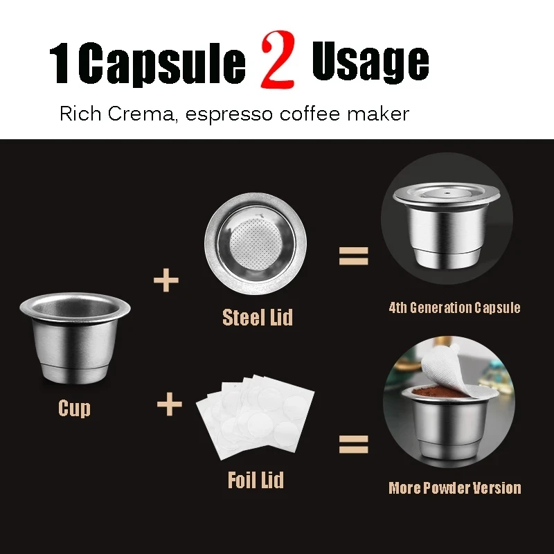 Capsules De Café Réutilisables Pour Nespresso, Dosettes En Aluminium