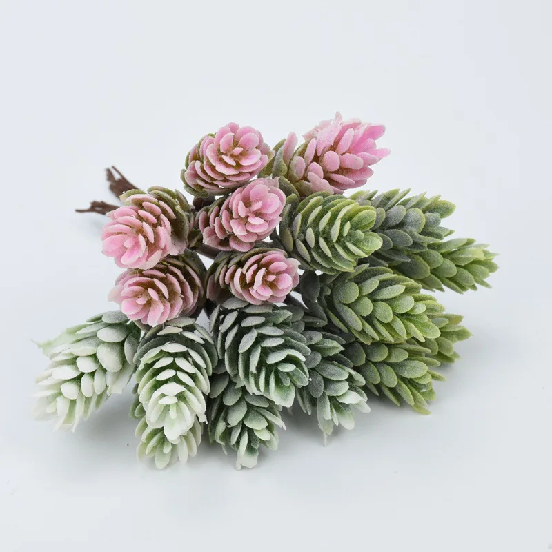 

6Pcs/lot Artificial Flowers Pineapple Grass Fake Plant for Wedding Christmas Decoration DIY Craft Home Decor Wreath Scrapbooking