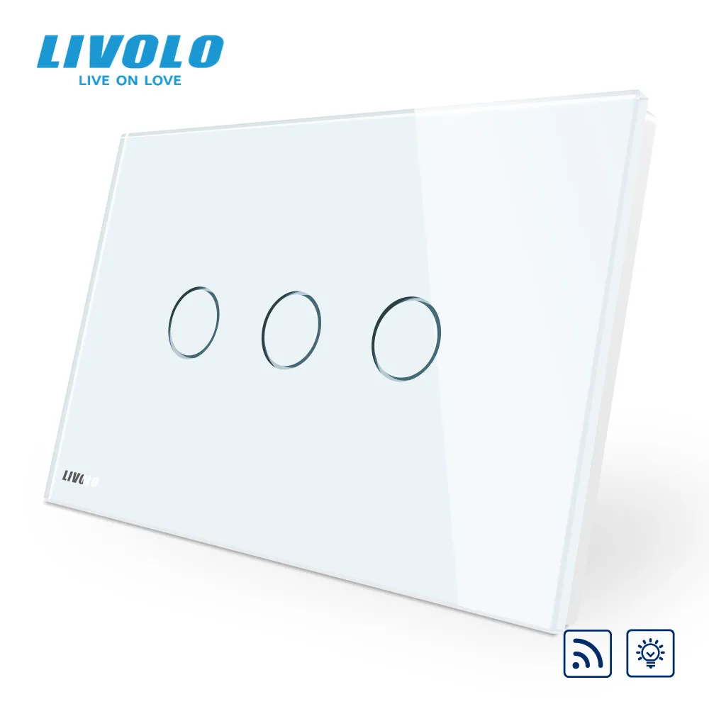 Выключатель Livolo стандарта США с диммером и светодиодным индикатором|switch 220v|remote