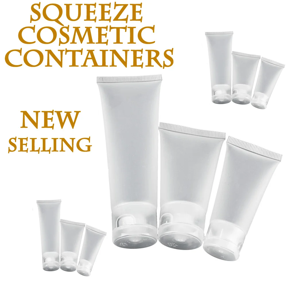 

1PCS White Portable Home Travel Tubes Squeeze Cosmetic Containers Cream Lotion Plastic Bottles 20ml 30ml 50ml