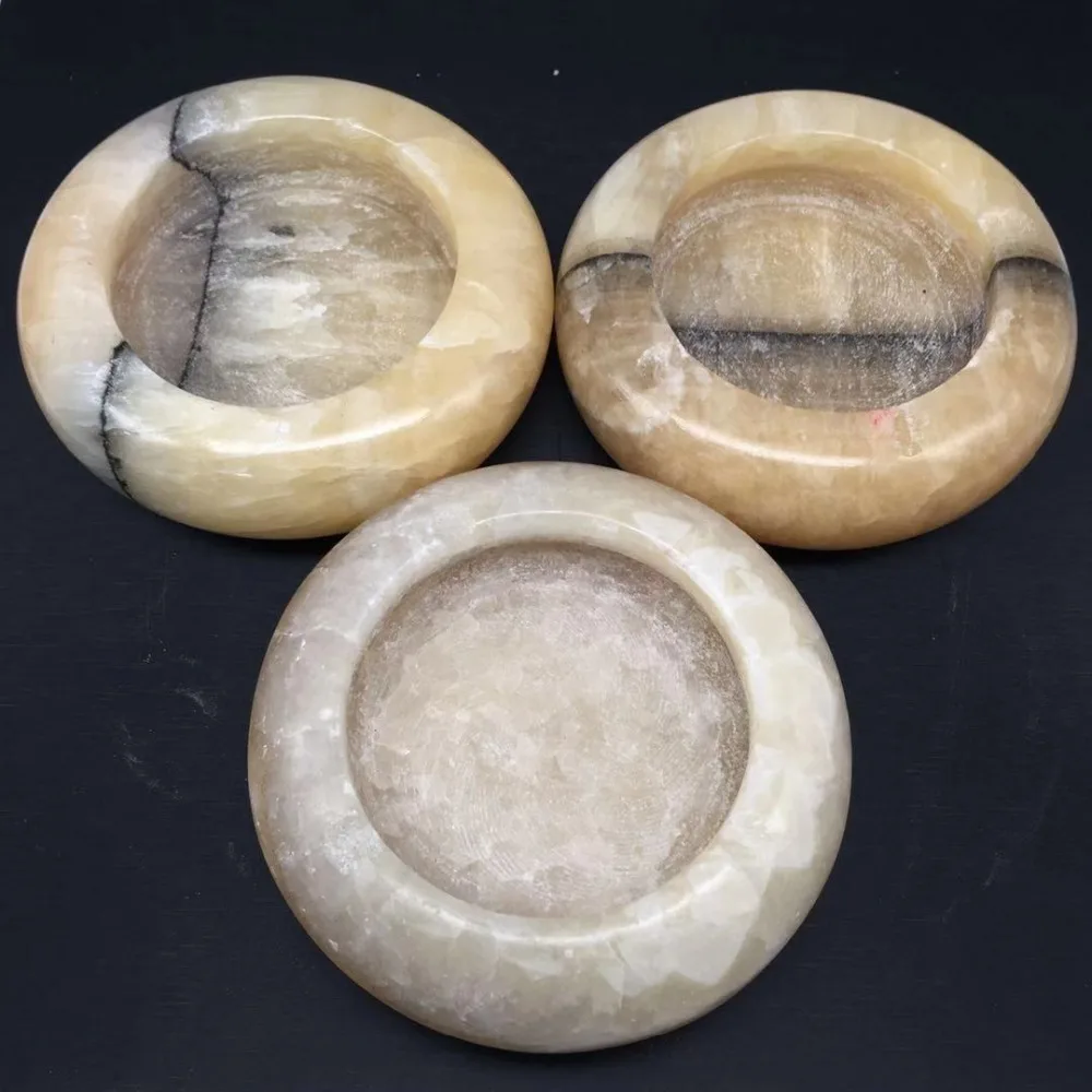 Yellow jade ashtray (2)