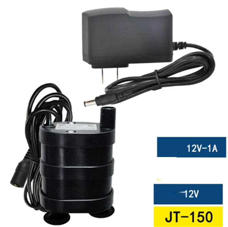 DC12V 5.5 Female Set HYS водяной насос DC 5 В 150л/ч BLDC 12 В 200л/ч погружной DC 12 В вольт насос бесщеточный Электрический водяной насос Мини DC12V мотор JT-150 - Напряжение: DC12V 5.5 Female Set