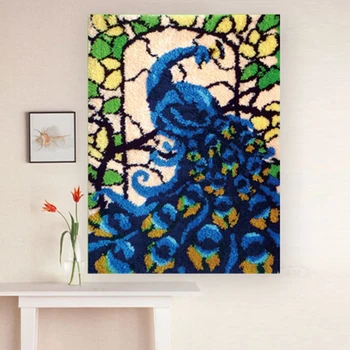 

Peacock Latch Hook Embroidery Carpet Living Room Latch Hook Tapestry Latch Hook Rug Kits For Handiwork Foamiran Sheets Crafts F