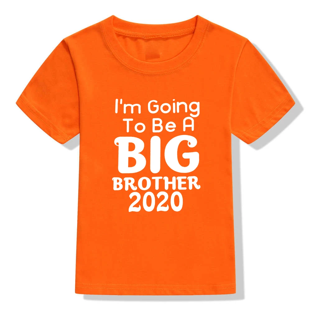 Лидер продаж, футболка с короткими рукавами для маленьких мальчиков, футболки с надписью «I'm Going To Be A Big Brother», одежда, белая Повседневная футболка - Цвет: 43W9-KSTOG-
