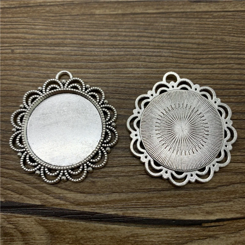 

2pcs 25mm Glass Cabochon Alloy Material Cameo Base Setting Jewelry Findings Pendant Bracelet Jewelry Making #1516