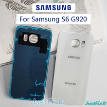 Для SAMSUNG Galaxy S6 G920 G920F задняя крышка батарейного отсека задняя стеклянная крышка Корпус чехол Замена батарейного отсека