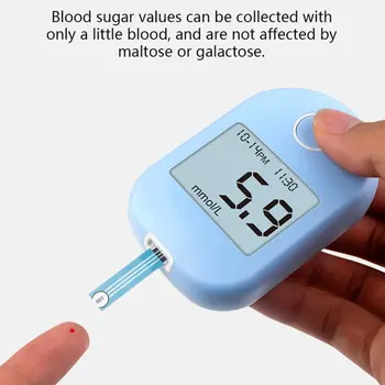 

Blood Glucose Tester Kit + Blood Collection Pen 50 Test Strips 50 Needles Glucose Tester Household Test Strips 50 Tablets