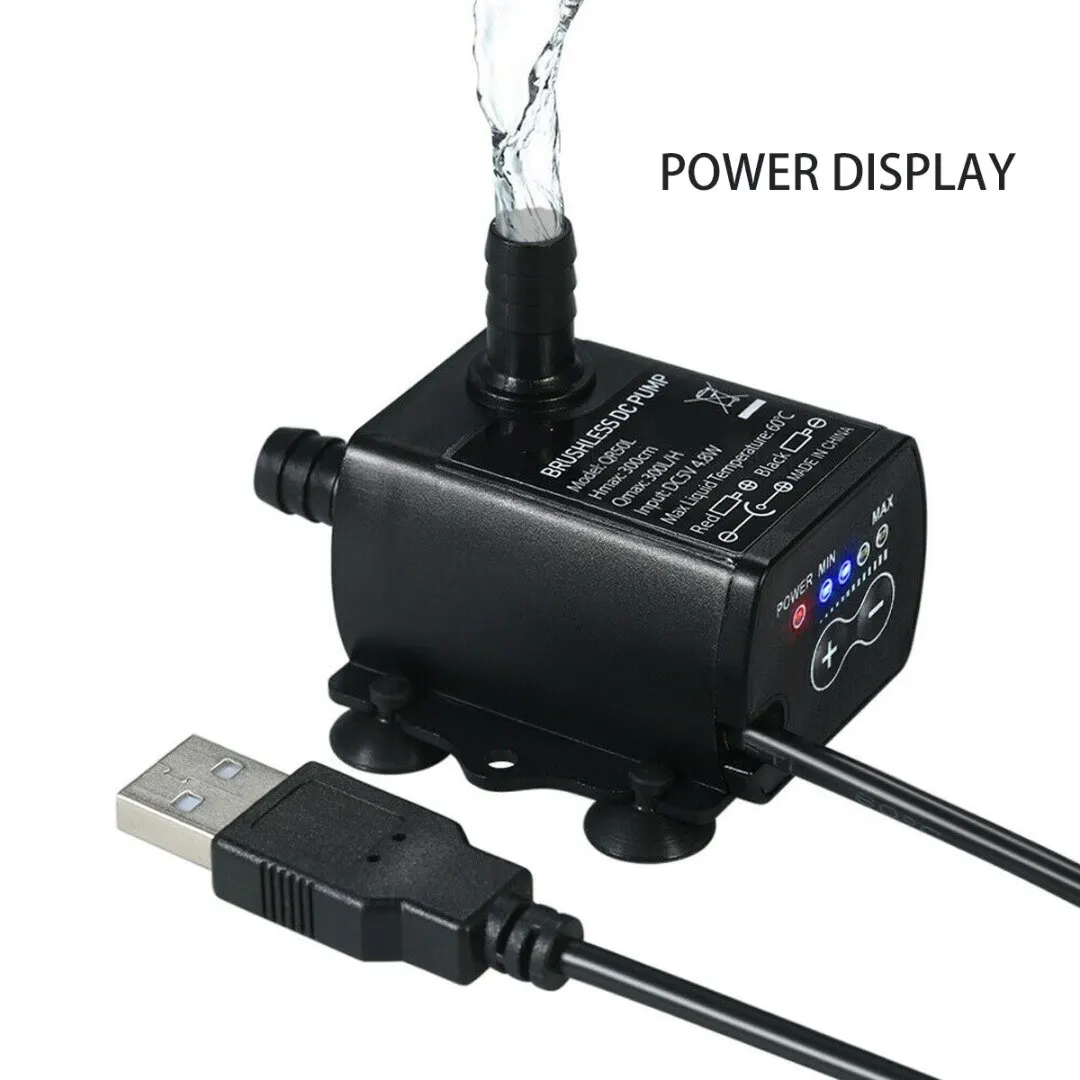 

New Ultra-quiet Mini USB DC 5V 4.8W 300L/H Brushless Water Pump Fountain Pump Permanent Magnetic Rotor Waterproof