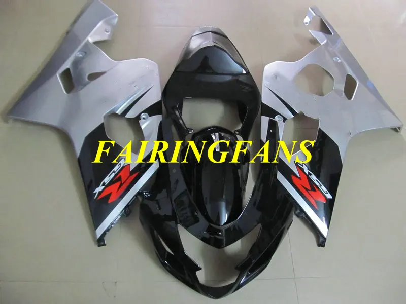 Литья под давлением обтекатель тела комплект для GSXR600 750 K4 04 05 GSXR 600 GSXR750 2004 2005 серебристый черный Обтекатели кузова+ подарки SE67