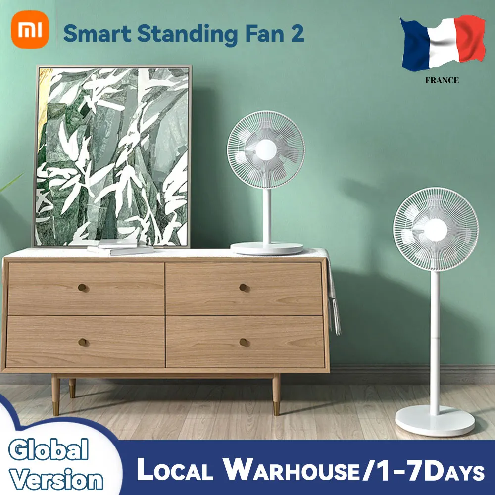 Xiaomi Smart Standing Fan 2 Mi Ventilatore Elettrico Dual-Baldes Ventola Di Raffreddamento Ad Aria Testa Di Agitazione A 140 Gradi Con Controllo Vocal