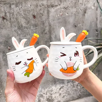

Cup Hand-Painted Expression Creative Mug Men and Women Students Couples Glass Breakfast Cup