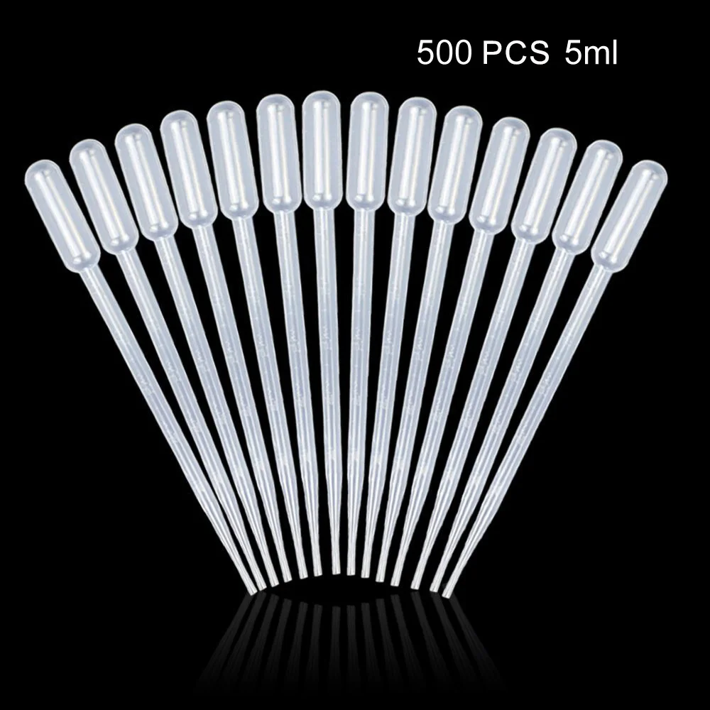 

500 Pcs Plastic Disposable Graduated Transfer Pipettes Eye Dropper 5ML