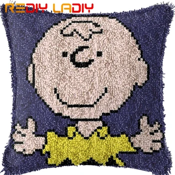 

Latch Hook Cushion Cartoon Piglet Pillow Case Acrylic Yarn Pillow Pre-Printed Color Canvas Crochet Cushion Cover Hobby & Crafts