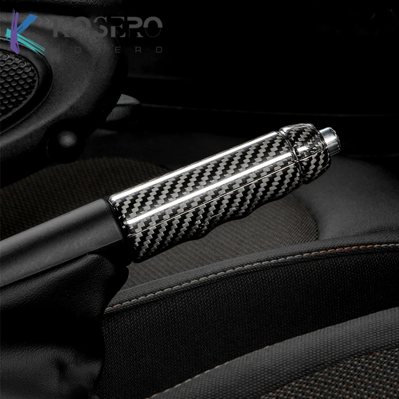 

Car Carbon fiber Hand Brake Shell Interior Trim Parking Lever Decoration Cover Accessories For MINI ONE COOPER S F55 F56 F57 JCW