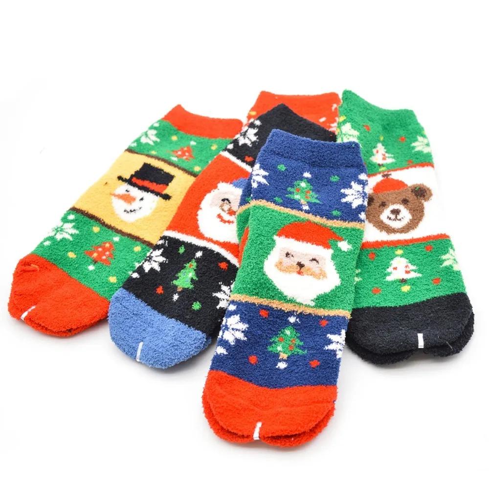 Женские забавные носки, повседневные, рабочие, Harajuku, Осенние, повседневные носки, рождественские, с принтом, коралловый флис, средние, спортивные носки, Calcetines Mujer