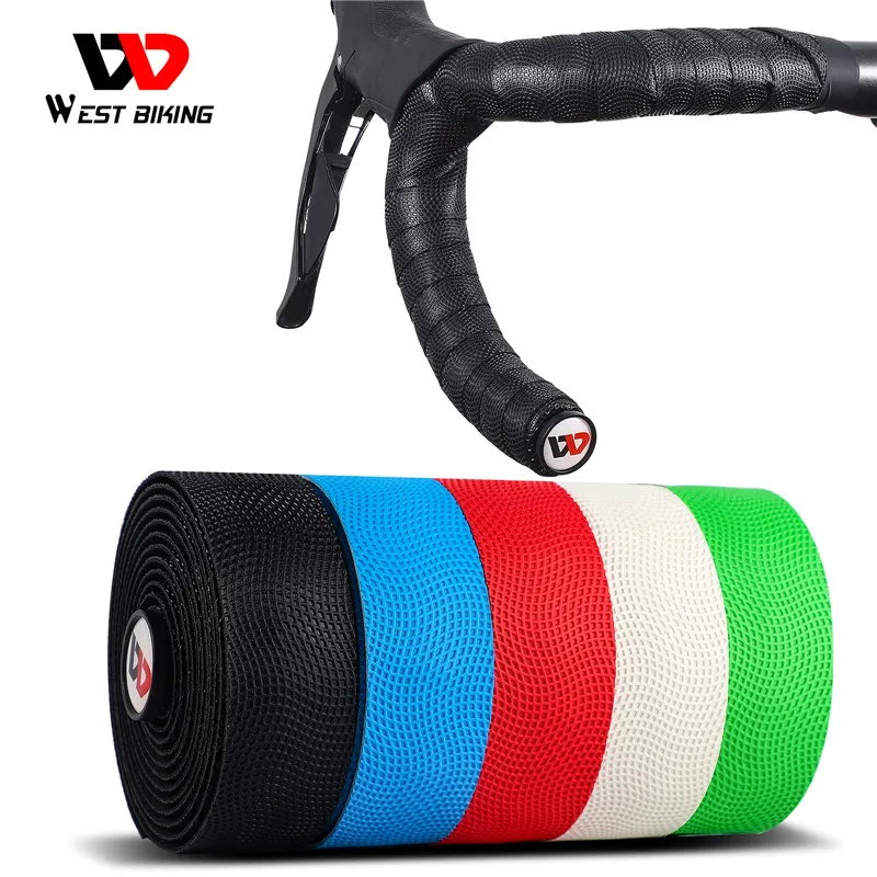 

WEST BIKING 1 Pair Bicycle Handlebar Tape PU EVA Shock Absorption Handle Bar Protect Strap With Plugs MTB Road Bike Accessories