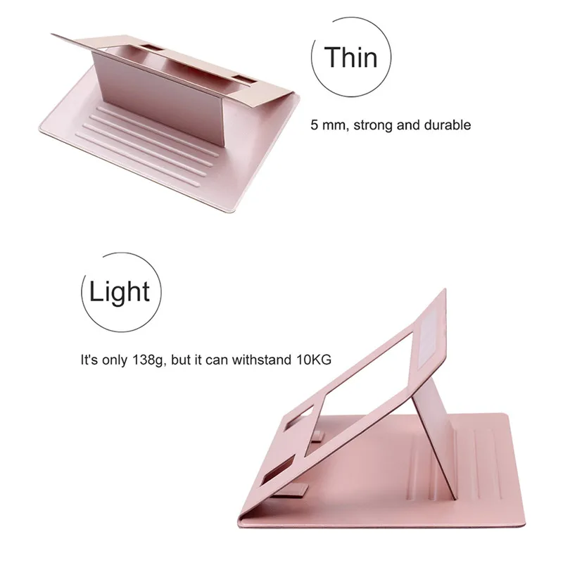 Luxury Upgrade Computer Laptop Pad Stand Adhesive Invisible Lightweight Folding Bracket Portable Tablet Holder for iPad MacBook