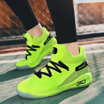 

Sale Men Shoes Basketball Lace Up Men Sport Shoes Mesh Breathable Men Designer Sneakers Rubber Mens High Top Basketball Shoes