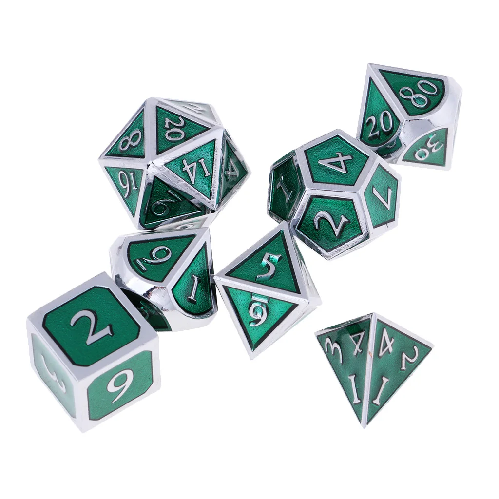Board Gaming Dices Set of 7 Dice Poly Polyhedral Dice D4 D6 D8 D10 D12 D20 for Role Cup Player 