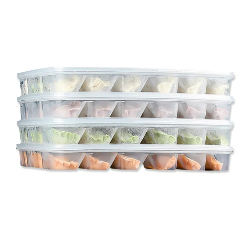 

Food Grade Plastic Dumpling Box With Single Layer 18 Lattice Dumplings Sushi Bread Storage Good Sealing Suitable for Microwaves
