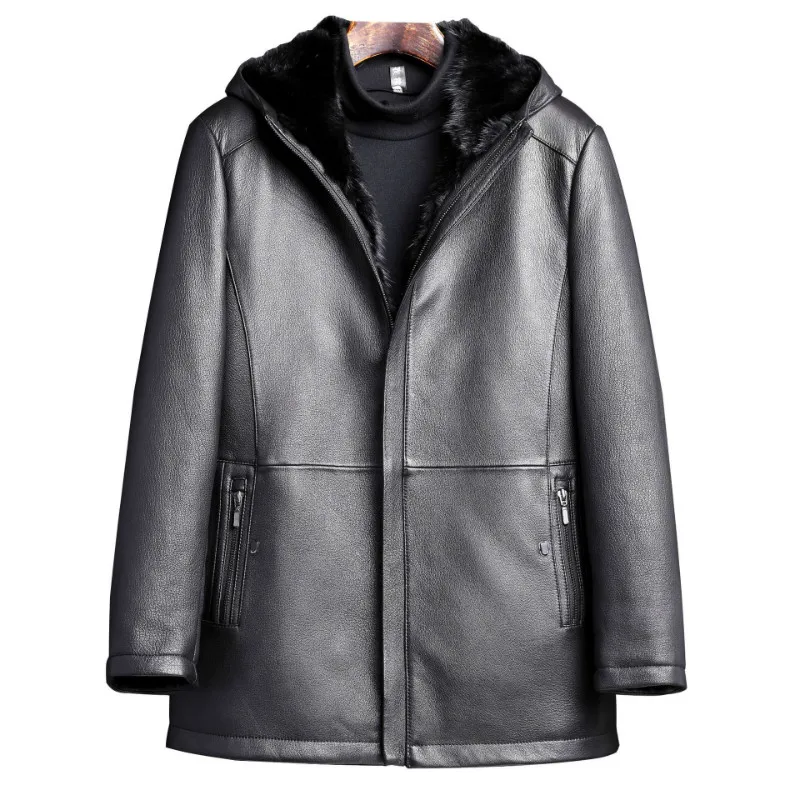 Новое поступление мужская кожаная куртка из овчины мужские норковые куртки