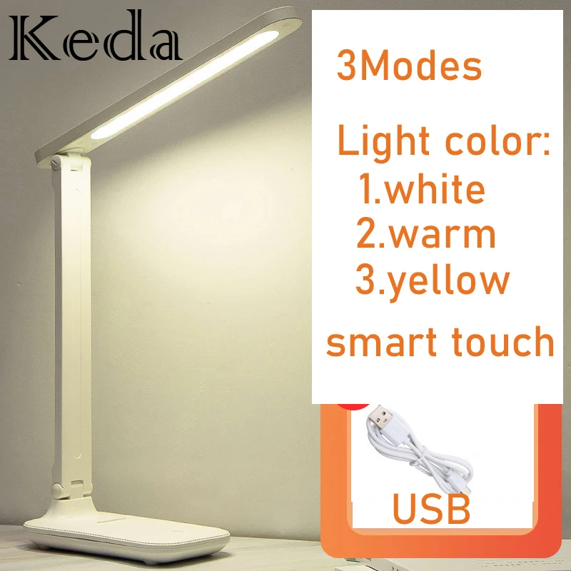 Kedu 10W LED Reading Desk Lamp Book Study Table Light Eye Production 9 Modes 3200K-6000K USB Charging Battery | Лампы и освещение