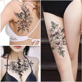 

1 Pc New Tattoo Stickers Half Arm Flower Color Tattoos Waterproof Temporary Various Patterns Body Art Fake Tattoo for Woman Man