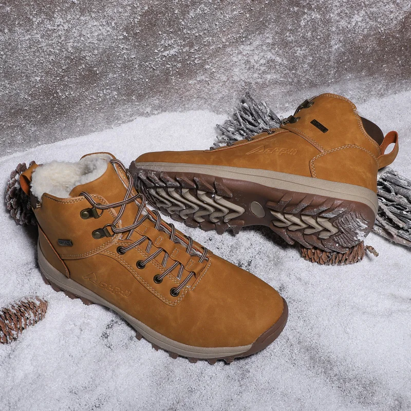 Мужские Ботинки Зимняя обувь с мехом модная кожаная обувь мужская обувь повседневные ботильоны мужские зимние кроссовки размера плюс 39-48