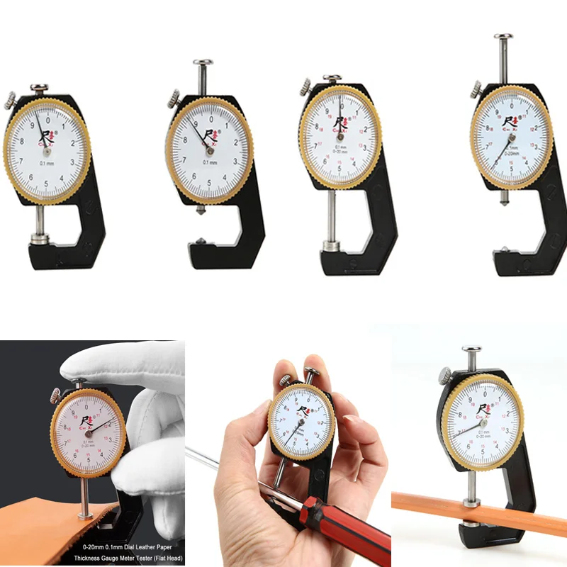 

0-10mm/0-20mm 0.1mm Dial Leather Paper Steel Thickness Gauge Meter Tester for Steel Meter Tester Caliper DIY Measuring Tools