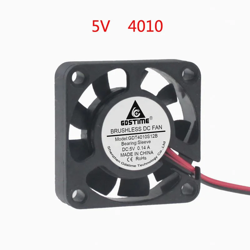 

2pcs/lot 40*40*10mm DC5V 12V 24V sleeve bearing 4cm 4010 cooling fan brushless axial fan