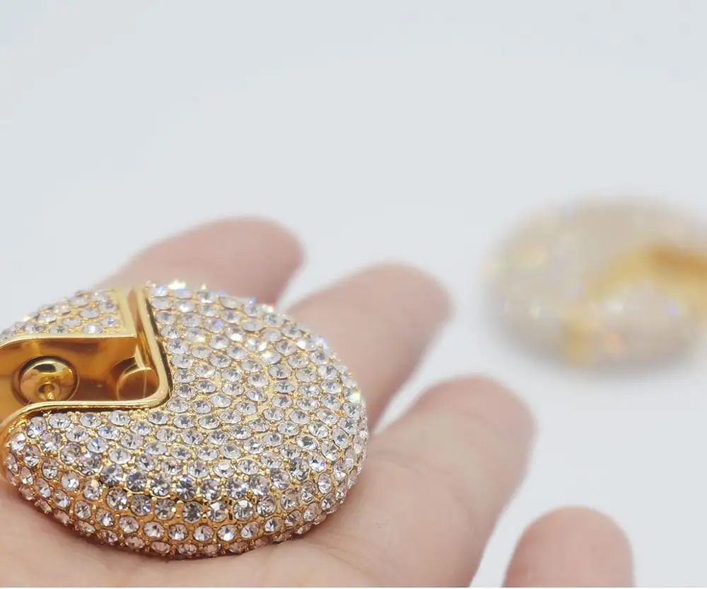 Женский популярный Полный Стразы лунный пряник серьги в виде колец Kolczyki Kupe Joyas