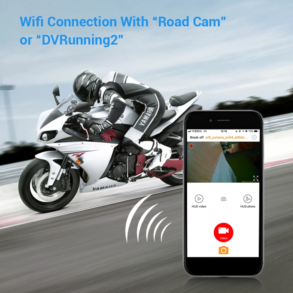 Видеорегистратор WONVON MT003 мотоциклетный с поддержкой Wi Fi 1080P Full HD| |