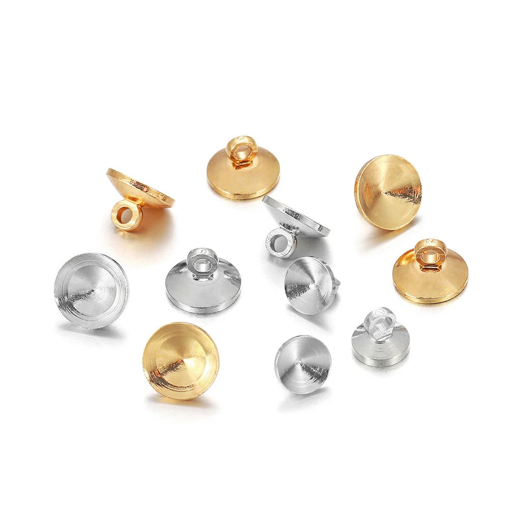 

50pcs/lot Plated Metal Beads End Caps Pendants Ball Cap Connectors For DIY Necklace Bracelet Jewelry Making Findings Accessories
