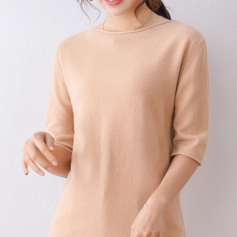 women sweater short sleeves slash neck real wool pullover warm spring outerwear casual fashion jumper top knitting tshirt women sweater short sleeves slash neck real wool pullover warm spring outerwear casual fashion jumper top knitting tshirt