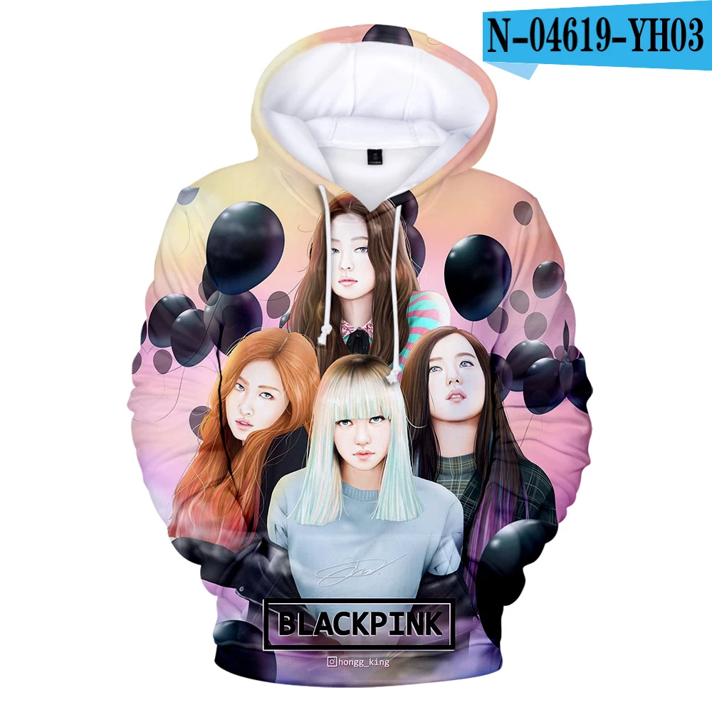 Черно-розовые толстовки kpop с 3D принтом для женщин/мужчин kpop толстовка с капюшоном и длинным рукавом горячая распродажа Повседневная Уличная одежда - Цвет: Бежевый