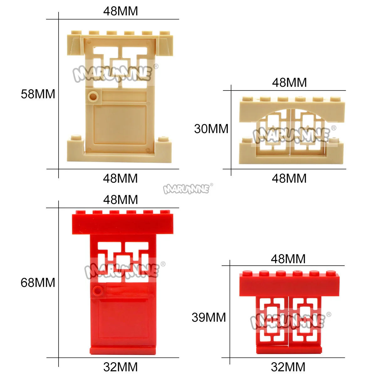 MARUMINE 1x4x6 дверная и оконная рама 4*3 небольшие строительные блоки городская часть классические кирпичи образовательное Строительство игрушки