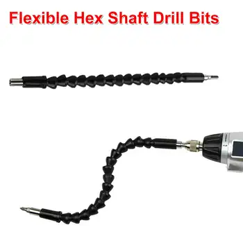 

6.35mm(1/4) Hex Shank Extension Snake Bit 300mm Flexible Shaft Tool Electronics Drill Screwdriver Bit Holder Connect Link