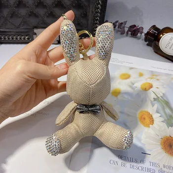 

Korea Cute Rabbit Key Chain Cartoon Doll Pendant Car Accessories Female Present 2020 New C719
