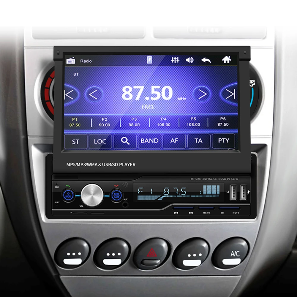 T100 reproductor MP5 estéreo para coche de 7 pulgadas HD pantalla táctil RDS FM AM Radio Bluetooth